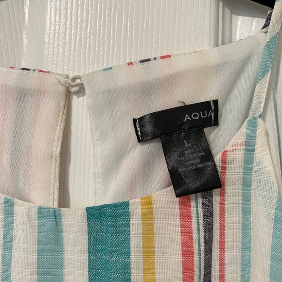 AQUA - Multi-Color Stripe Halter Top Dress - Picture 3 of 6